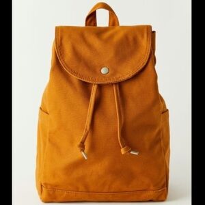 BAGGU Mustard Yellow Canvas Backpack